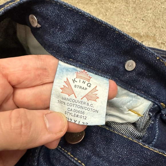 Vintage 1980s King Strap Carpenter Darkwash Jeans Size 30 - Picture 3 of 6